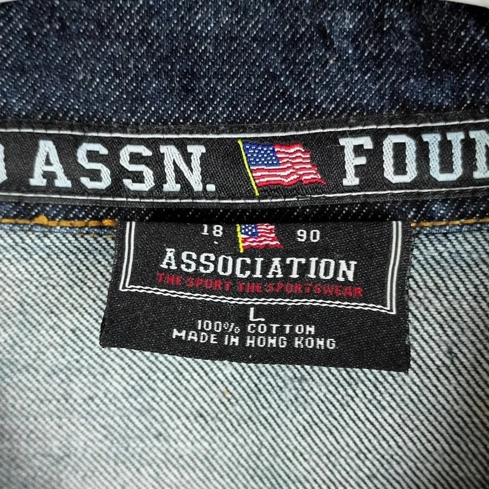Vintage US Polo Assn Denim Jacket Trucker Mens L* Oversized Dark Wash 90s Street